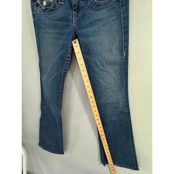 True Religion Becky Bootcut Jeans Petite Dark Wash Denim USA Made Size 26 - Picture 10 of 14